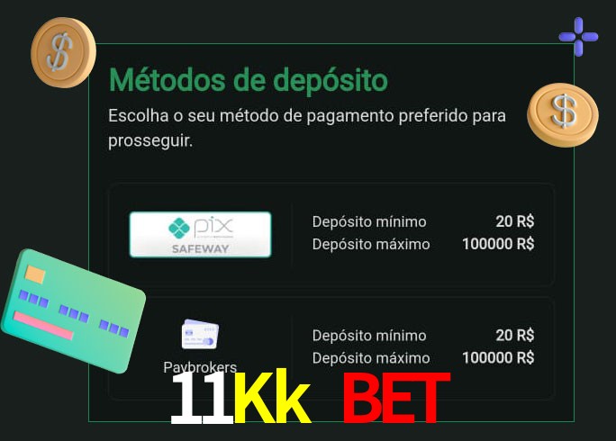 O cassino 11Kk Bet oferece uma grande variedade de métodos de pagamento
